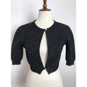 Marc Jacobs Crop Cardigan Sweater Multicolor Metallic Threads